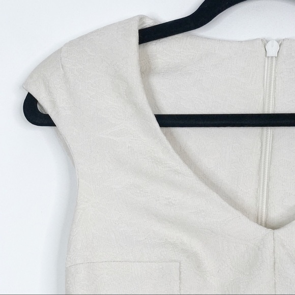 TopShop Jacquard Fit and Flare Mini Dress Cream 2 - Picture 5 of 10